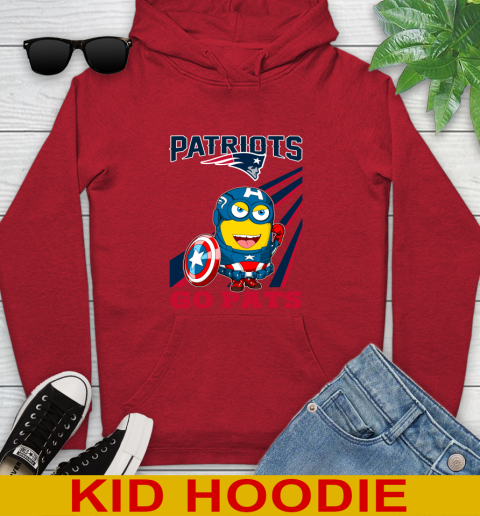 NFL Football New England Patriots Captain America Marvel Avengers Minion Shirt Youth Hoodie 11