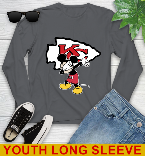 Kansas City Chiefs NFL Football Dabbing Mickey Disney Sports Youth Long Sleeve 9