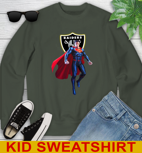 NFL Superman DC Sports Football Oakland Raiders Youth Sweatshirt 9