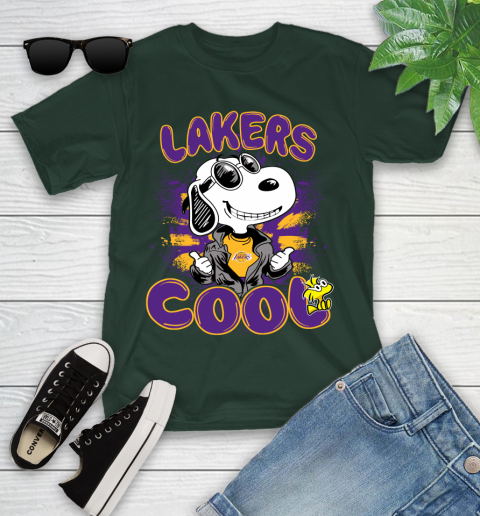 NBA Basketball Los Angeles Lakers Cool Snoopy Shirt Youth T-Shirt 4