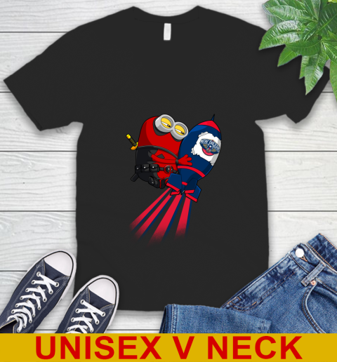 NBA Basketball New Orleans Pelicans Deadpool Minion Marvel Shirt V-Neck T-Shirt