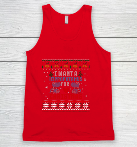 I Want A Hippopotamus For Christmas Ugly Xmas Tank Top 5