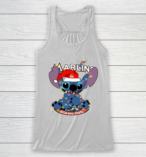 Miami Marlins MLB noel stitch Baseball Christmas Racerback Tank