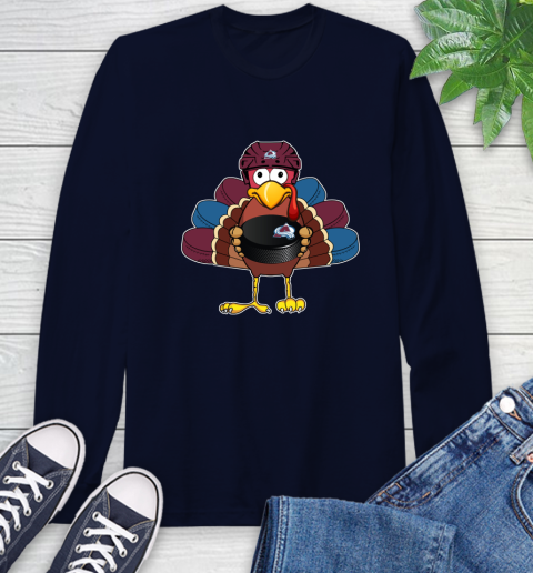 Colorado Avalanche Turkey Thanksgiving Day Long Sleeve T-Shirt 4