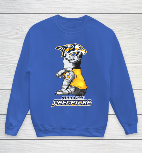 NHL My Cat Loves Nashville Predators Hockey Youth Sweatshirt 6