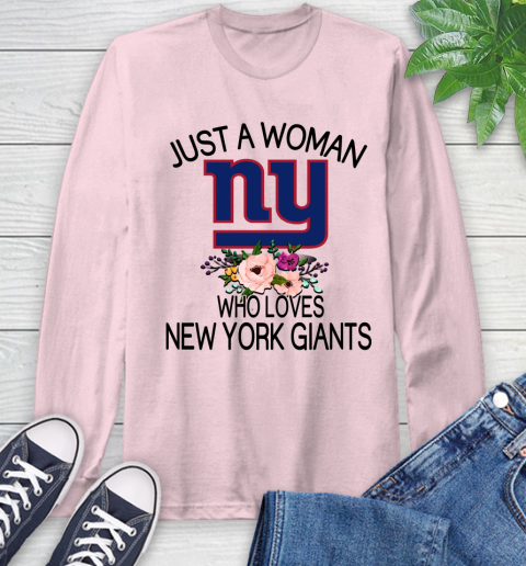 NFL Just A Woman Who Loves New York Giants Football Sports Long Sleeve T-Shirt 8