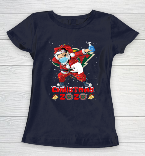 Minnesota Wild Funny Santa Claus Dabbing Christmas 2020 NHL Women's T-Shirt 2