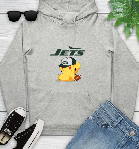 NFL Pikachu Football Sports New York Jets Youth Hoodie