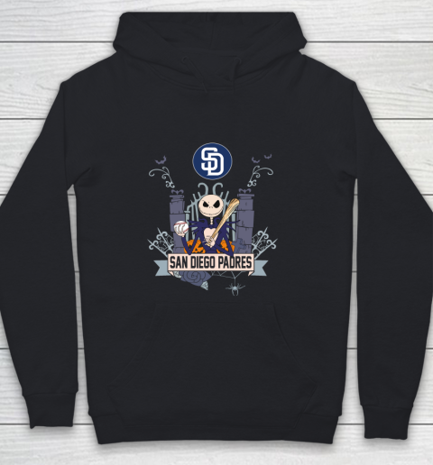 MLB San Diego Padres Baseball Jack Skellington Halloween Youth Hoodie
