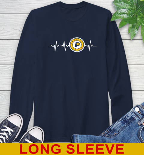 Indiana Pacers NBA Basketball Heart Beat Shirt Long Sleeve T-Shirt 3