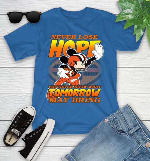 Cleveland Browns NFL Football Mickey Disney Never Lose Hope Youth T-Shirt 12