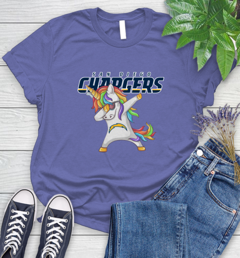 Los Angeles Chargers NFL Football Funny Unicorn Dabbing Sports Women's T-Shirt 11