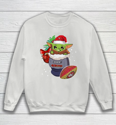 San Francisco 49ers Christmas Baby Yoda Star Wars Funny Happy NFL Sweatshirt 5