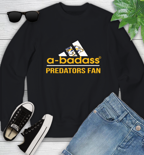 NHL A Badass Nashville Predators Fan Adidas Hockey Sports Youth Sweatshirt