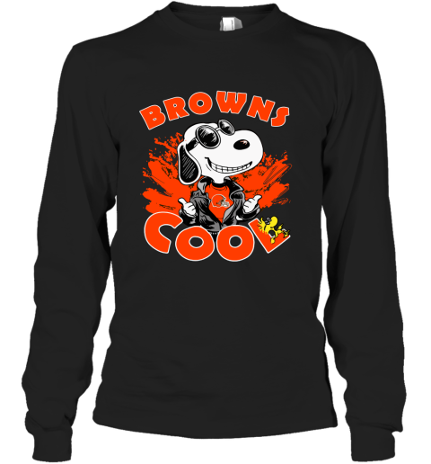 Cleveland Browns Snoopy Joe Cool We're Awesome Long Sleeve T-Shirt