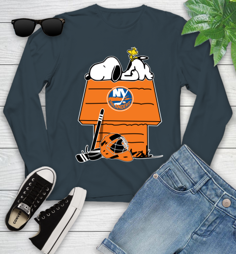 New York Islanders NHL Hockey Snoopy Woodstock The Peanuts Movie (1) Youth Long Sleeve 8