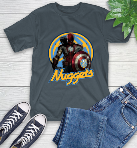 Denver Nuggets NBA Basketball Captain America Thor Spider Man Hawkeye Avengers T-Shirt 9