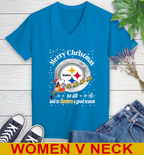 Pittsburgh Steelers Merry Christmas To All And To Steelers A Good Season NFL Football Sports Women's V-Neck T-Shirt 7