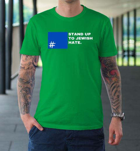Stand Up To Jewish Hate Blue Square Support Israel T-Shirt 5