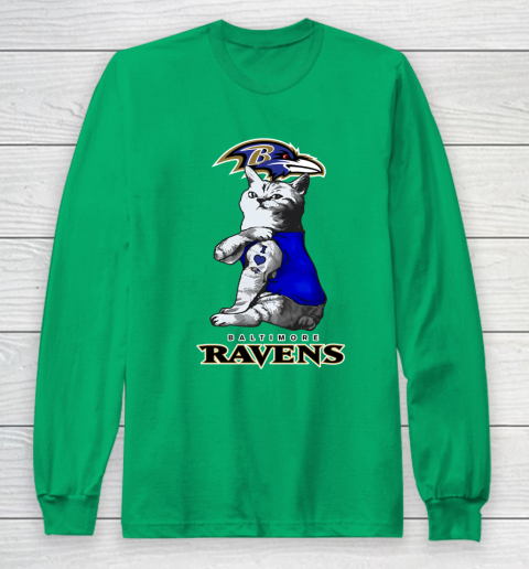 NFL Football My Cat Loves Baltimore Ravens Long Sleeve T-Shirt 4