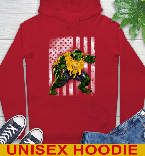 Pittsburgh Pirates Hulk Marvel Avengers MLB Baseball American Flag Hoodie 10