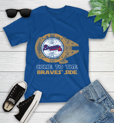 MLB Come To The Atlanta Braves Side Star Wars Baseball Sports Youth T-Shirt 12