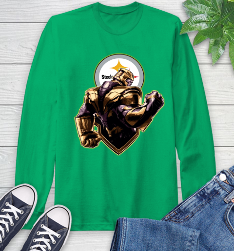NFL Thanos Avengers Endgame Football Sports Pittsburgh Steelers Long Sleeve T-Shirt 7