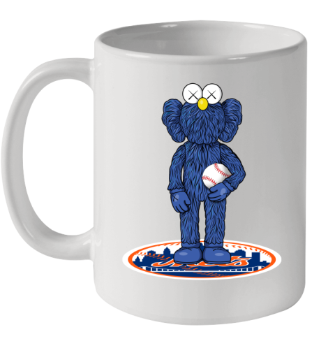 MLB Baseball New York Mets Kaws Bff Blue Figure Shirt Ceramic Mug 11oz