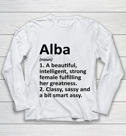 ALBA Definition Personalized Name Funny Christmas Youth Long Sleeve