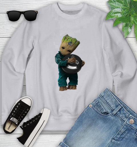 NHL Groot Guardians Of The Galaxy Hockey Sports Vancouver Canucks Youth Sweatshirt 4