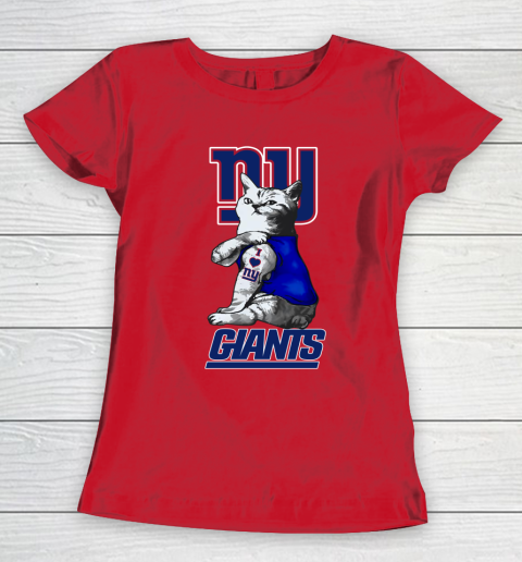 NFL Football My Cat Loves New York Giants Women's T-Shirt 9