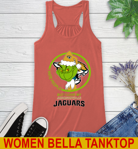 Jacksonville Jaguars NFL Christmas Grinch I Hate People But I Love My Favorite Football Team Racerback Tank 4