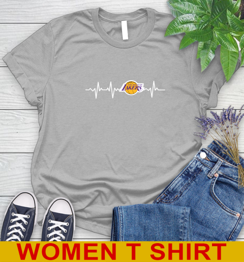 Los Angeles Lakers NBA Basketball Heart Beat Shirt Women's T-Shirt 6 Los Angeles Lakers NBA Basketball Heart Beat Shirt Women's T-Shirt - Image 6