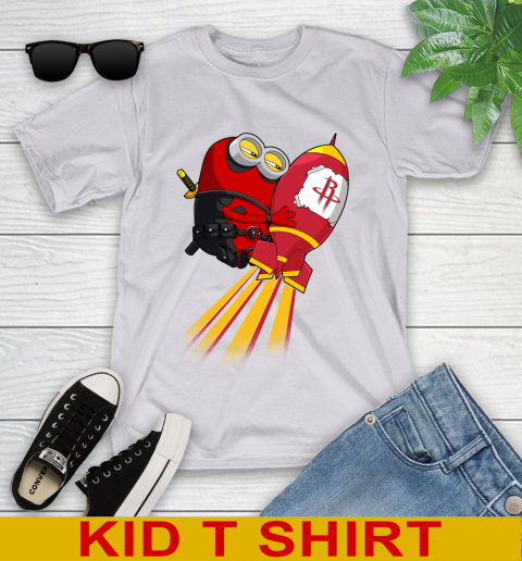 NBA Basketball Houston Rockets Deadpool Minion Marvel Shirt Youth T-Shirt 5 NBA Basketball Houston Rockets Deadpool Minion Marvel Shirt Youth T-Shirt - Image 5