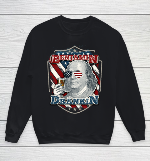 Beer Lover Funny Shirt Benjamin Drankin  Funny and Patriotic 4th of July Independence Day Youth Sweatshirt