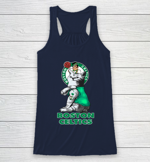 NBA Basketball My Cat Loves Boston Celtics Racerback Tank 8