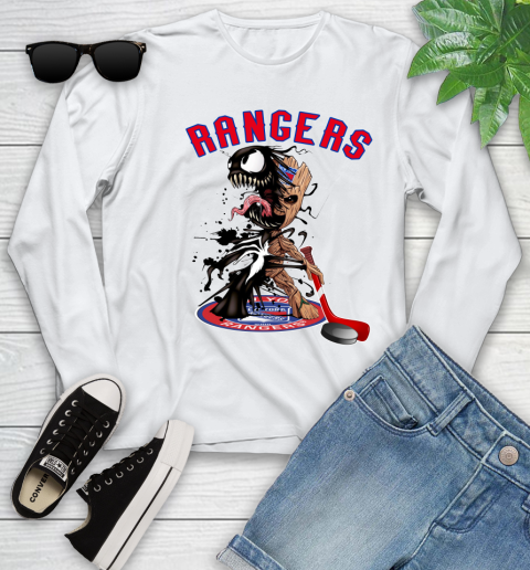 NHL New York Rangers Hockey Venom Groot Guardians Of The Galaxy Youth Long Sleeve