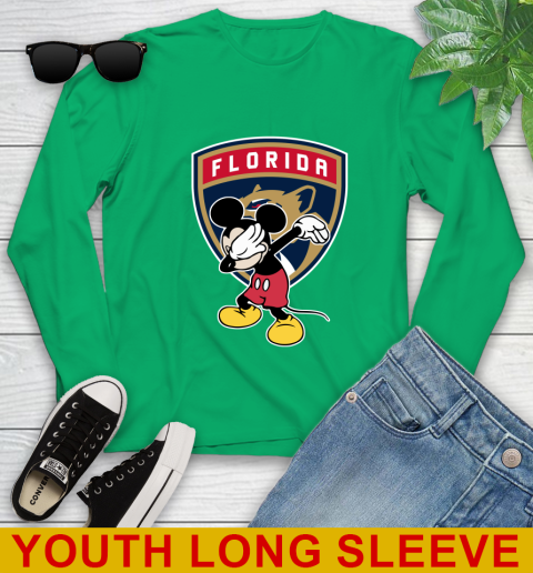 Florida Panthers NHL Hockey Dabbing Mickey Disney Sports Youth Long Sleeve 7