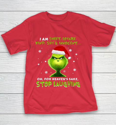 I Am Sweet Lovable Kind Shy Innocent Grinch Christmas Youth T-Shirt 7