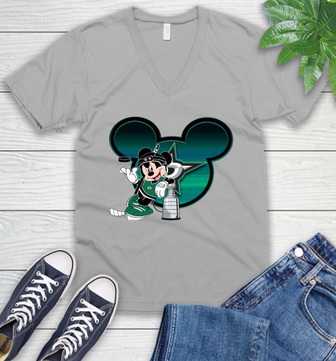 NHL Dallas Stars Stanley Cup Mickey Mouse Disney Hockey T Shirt V-Neck T-Shirt 4