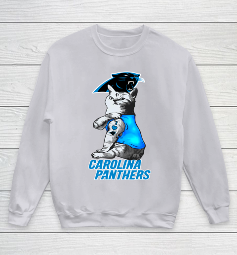 NFL Football My Cat Loves Carolina Panthers Youth Sweatshirt 3