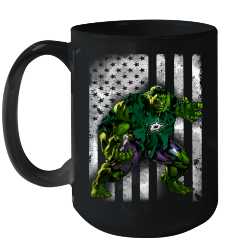 Dallas Stars Hulk Marvel Avengers NHL Hockey American Flag Ceramic Mug 15oz