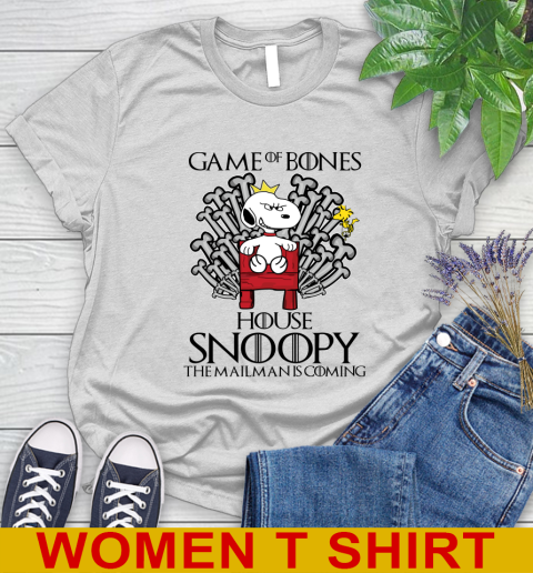 Game of bones house snoopy the mailman is coming tshirt 73