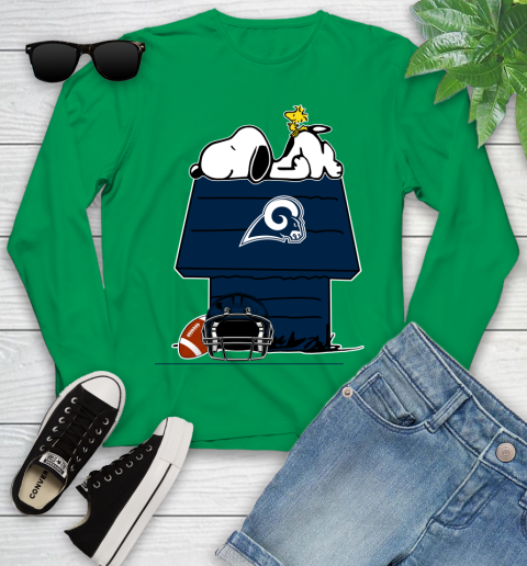 Los Angeles Rams NFL Football Snoopy Woodstock The Peanuts Movie Youth Long Sleeve 6