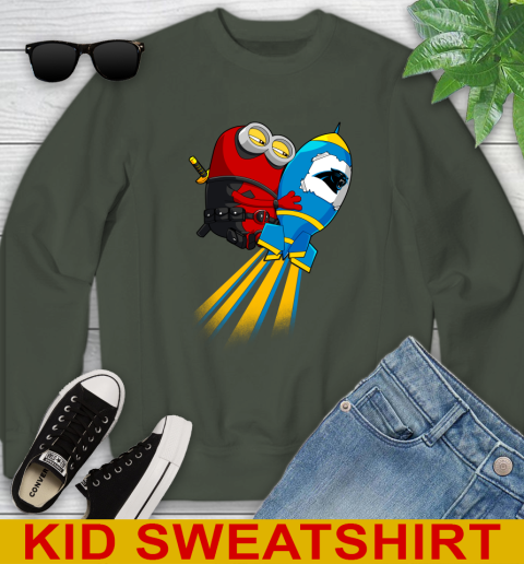 NFL Football Carolina Panthers Deadpool Minion Marvel Shirt Youth Sweatshirt 8
