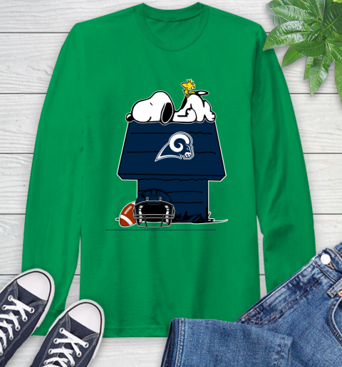 Los Angeles Rams NFL Football Snoopy Woodstock The Peanuts Movie Long Sleeve T-Shirt 7