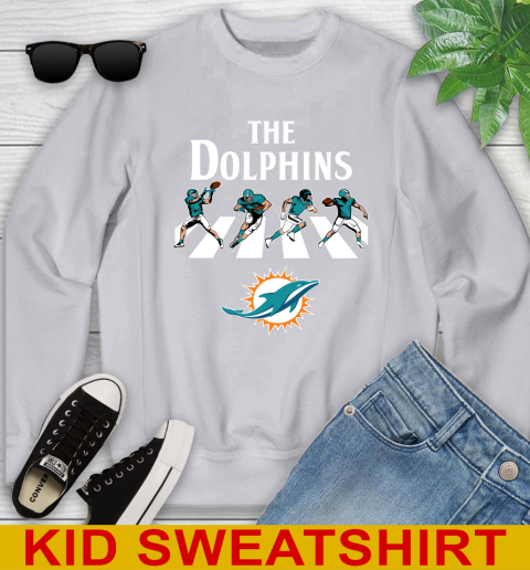 NFL Football Miami Dolphins The Beatles Rock Band Shirt Youth Sweatshirt 3