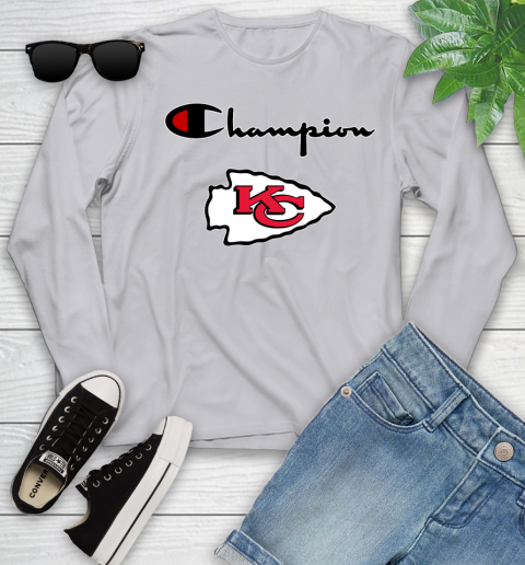 NFL Football Kansas City Chiefs Champion Shirt Youth Long Sleeve 3