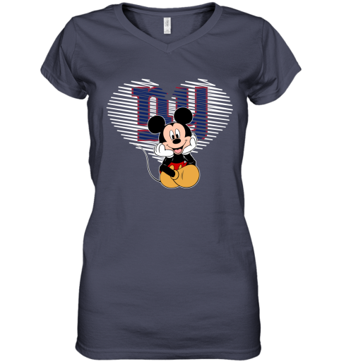 NFL New York Giants The Heart Mickey Mouse Disney Football T Shirt 0nLMTW2I8nq women v neck t shirt 39 95 151514 front heather navy