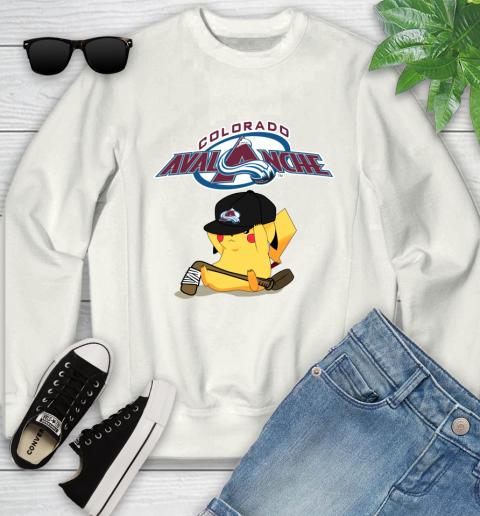 NHL Pikachu Hockey Sports Colorado Avalanche Youth Sweatshirt